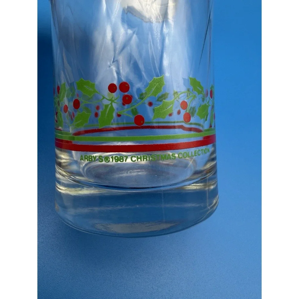Vintage Arby's Libbey Holly Berry Christmas Glasses Collection 1987 Set Of 5